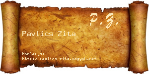Pavlics Zita névjegykártya