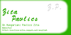 zita pavlics business card